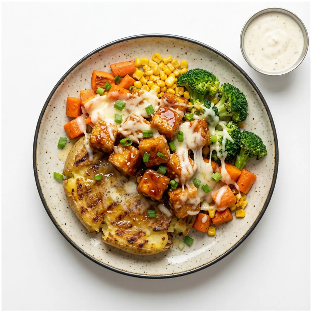 Crispy Tofu Smashed Potato